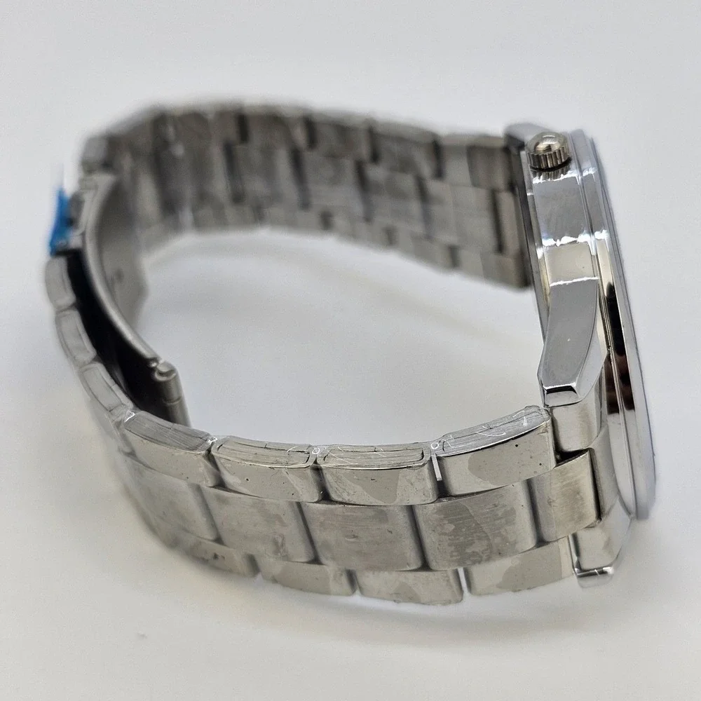 PX Men's Watch 40mm Large Gray Case Black Dial Gray Bracelet Band 7